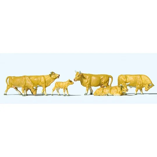 Preiser_10147-Preiser 10147 Animals, Set of 6 Cows