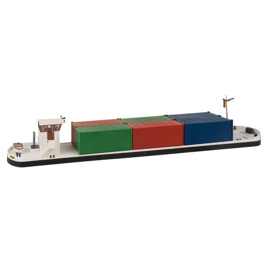 Faller 131013 Maquette, Bateau Cargo fluvial avec conteneurs Faller Faller_131013 - 3 Faller_131013-Maquette, Bateau Cargo fluvial avec conteneurs - Faller 131013