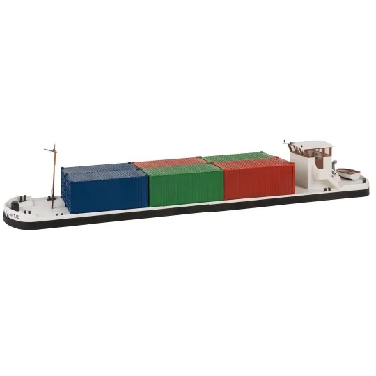 Faller 131013 Maquette, Bateau Cargo fluvial avec conteneurs Faller Faller_131013 - 4 Faller_131013-Maquette, Bateau Cargo fluvial avec conteneurs - Faller 131013