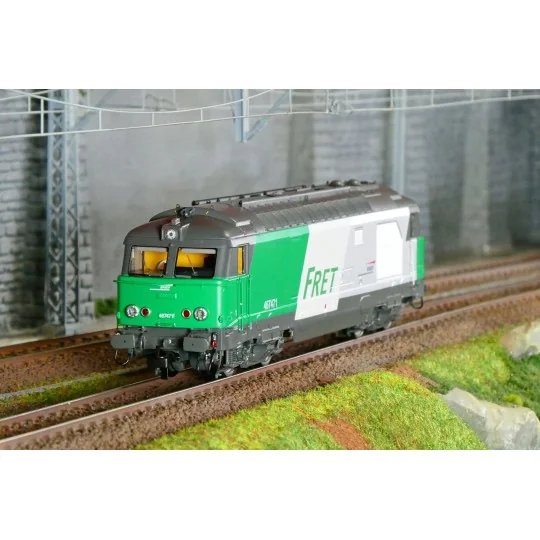 MB-241.S-Ree Modeles MB241.S Locomotive diesel BB 67471, sans persienne, Livrée FRET, SNCF, dépôt Longueau, digital sonore, fumée