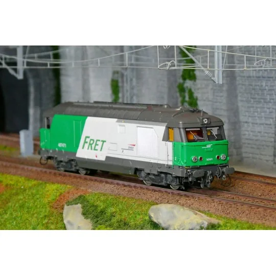 MB-241.S-Ree Modeles MB241.S Locomotive diesel BB 67471, sans persienne, Livrée FRET, SNCF, dépôt Longueau, digital sonore, fumée