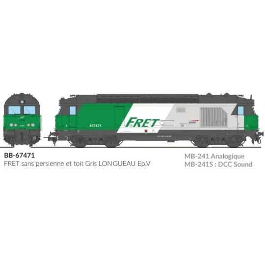 MB-241-Ree Modeles MB241 BB 67471 diesel locomotive, without louvers, FRET livery, SNCF, Longueau depot