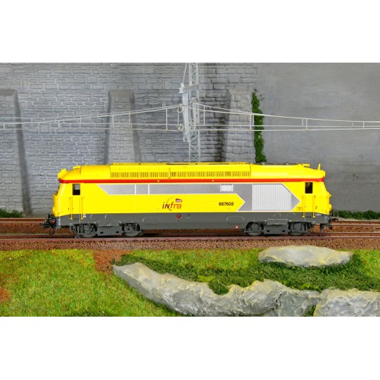 MB-242.S-Ree Modeles MB242.S Locomotive diesel BB 67608, Livrée INFRA, SNCF, dépôt Nevers, digital sonore, fumée