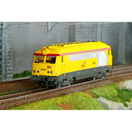 MB-242-Ree Modeles MB242 BB 67608 diesel locomotive, INFRA livery, SNCF, Nevers depot