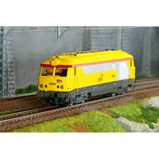MB-242-Ree Modeles MB242 Locomotive diesel BB 67608, Livrée INFRA, SNCF, dépôt Nevers