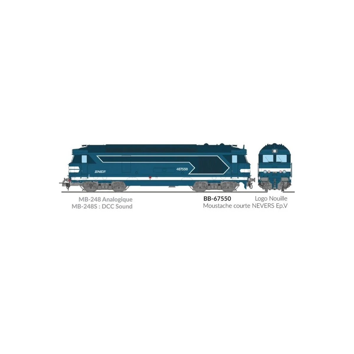Ree Modeles MB248.S Locomotive diesel BB 67550, Logo Nouille, SNCF, dépôt Nevers, digital sonore, fumée Ree Modeles MB-248.S - 4 Ree Modeles MB248.S Locomotive diesel BB 67550, Logo Nouille, SNCF, dépôt Nevers, digital sonore, fumée Ree Modeles MB-248.S - 4