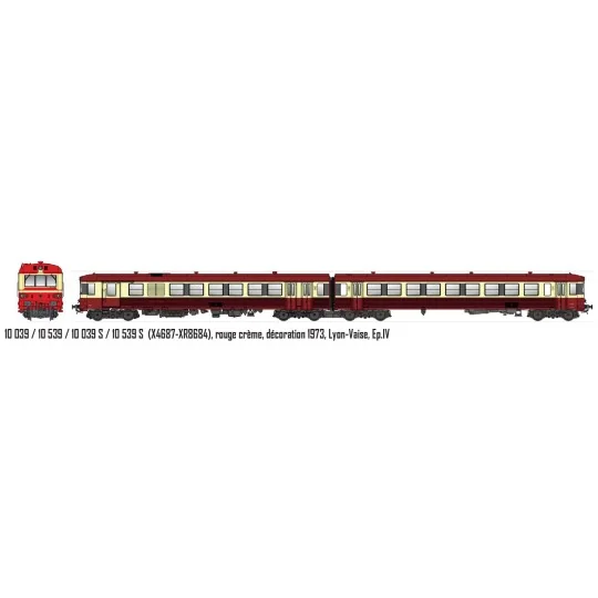 Lsm_10039S-LS Models 10039S Autorail EAD X4687 - XR8684, rouge crème, décoration 1973, Lyon-Vaise, digital sonore