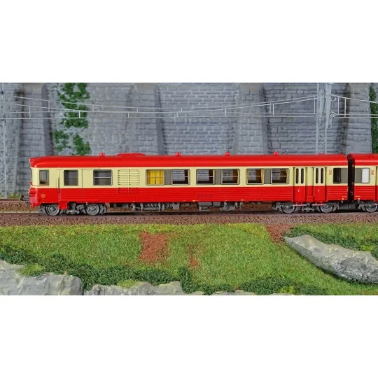 Lsm_10039S-LS Models 10039S Autorail EAD X4687 - XR8684, rouge crème, décoration 1973, Lyon-Vaise, digital sonore