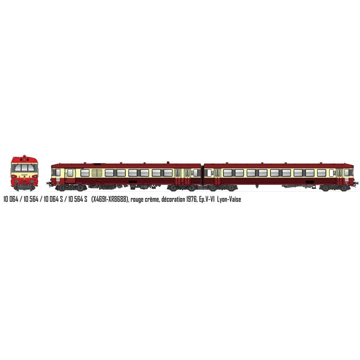 LS Models 10064S Autorail EAD X4691 - XR8688, rouge crème, décoration 1976, Lyon-Vaise, digital sonore Ls models Lsm_10064S - 5