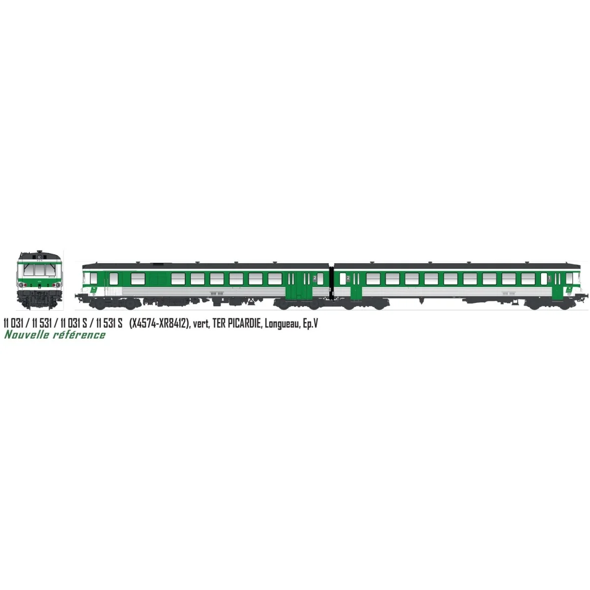 LS Models 11031 EAD X4574 - XR8412 Railcar, Green, TER Picardy, Lon...