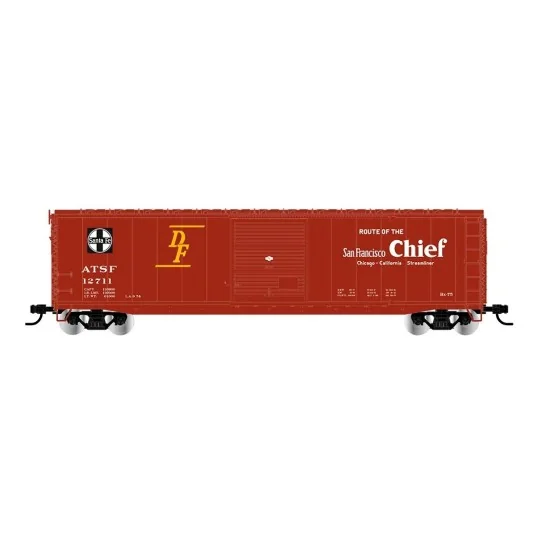 Rivarossi HR6661A US covered bogie wagon, without roof walkway "San... HR6661A-Rivarossi HR6661A US covered bogie wagon, without roof walkway "San Francisco Chief", US-Boxcar no. 12711, ATSF