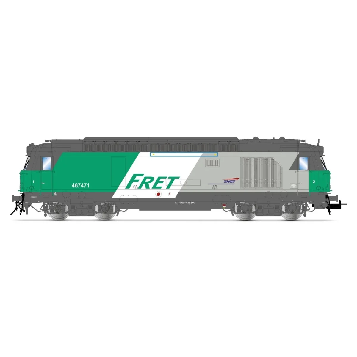 Jouef HJ2342S BB 467471 diesel locomotive, SNCF, FRET livery, digit...