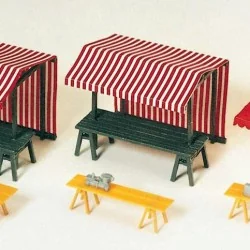 Preiser 17500 Equipment, The market, counters and parasols - Preise...