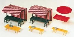 Preiser 17500 Matériel, Le marché, comptoirs et parasols Preiser Preiser_17500 - 1