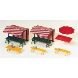 Preiser 17500 Equipment, The market, counters and parasols - PREISE...