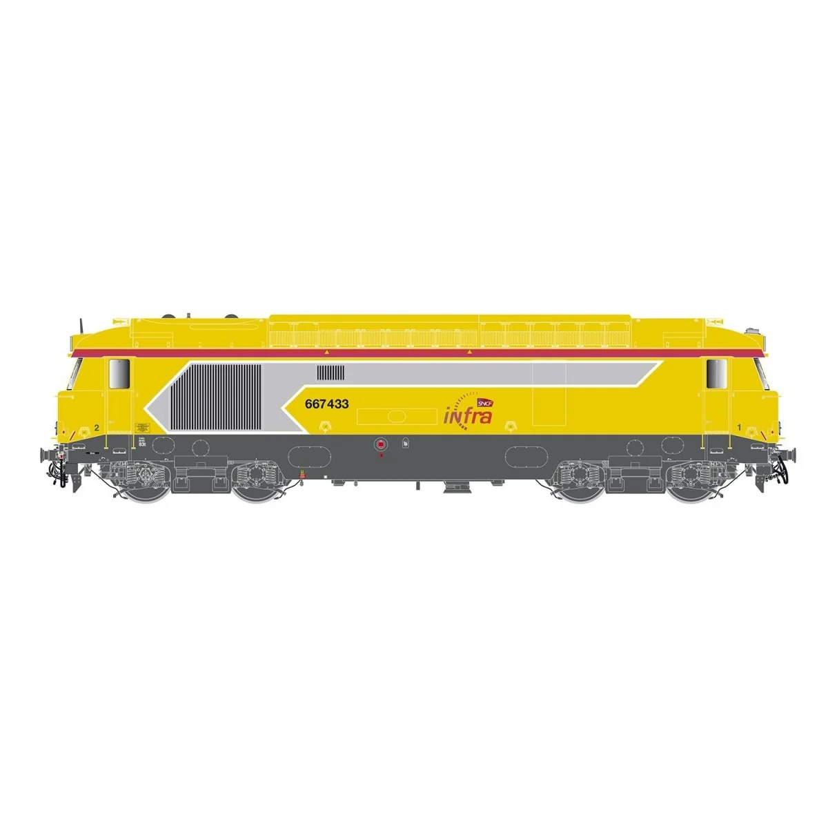 Jouef HJ2465 BB 667548 diesel locomotive, SNCF, yellow INFRA livery...