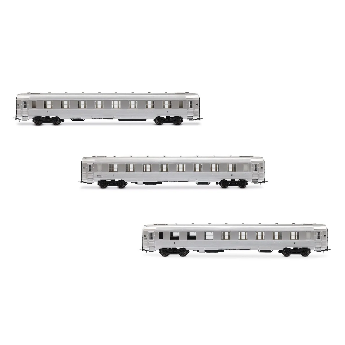Jouef HJ4174 Set de 3 voitures voyageurs courtes DEV Inox, SNCF, A8 / A3B5 / BRT, ep.III Jouef HJ4174 - 5 Jouef HJ4174 Set de 3 voitures voyageurs courtes DEV Inox, SNCF, A8 / A3B5 / BRT, ep.III Jouef HJ4174 - 5