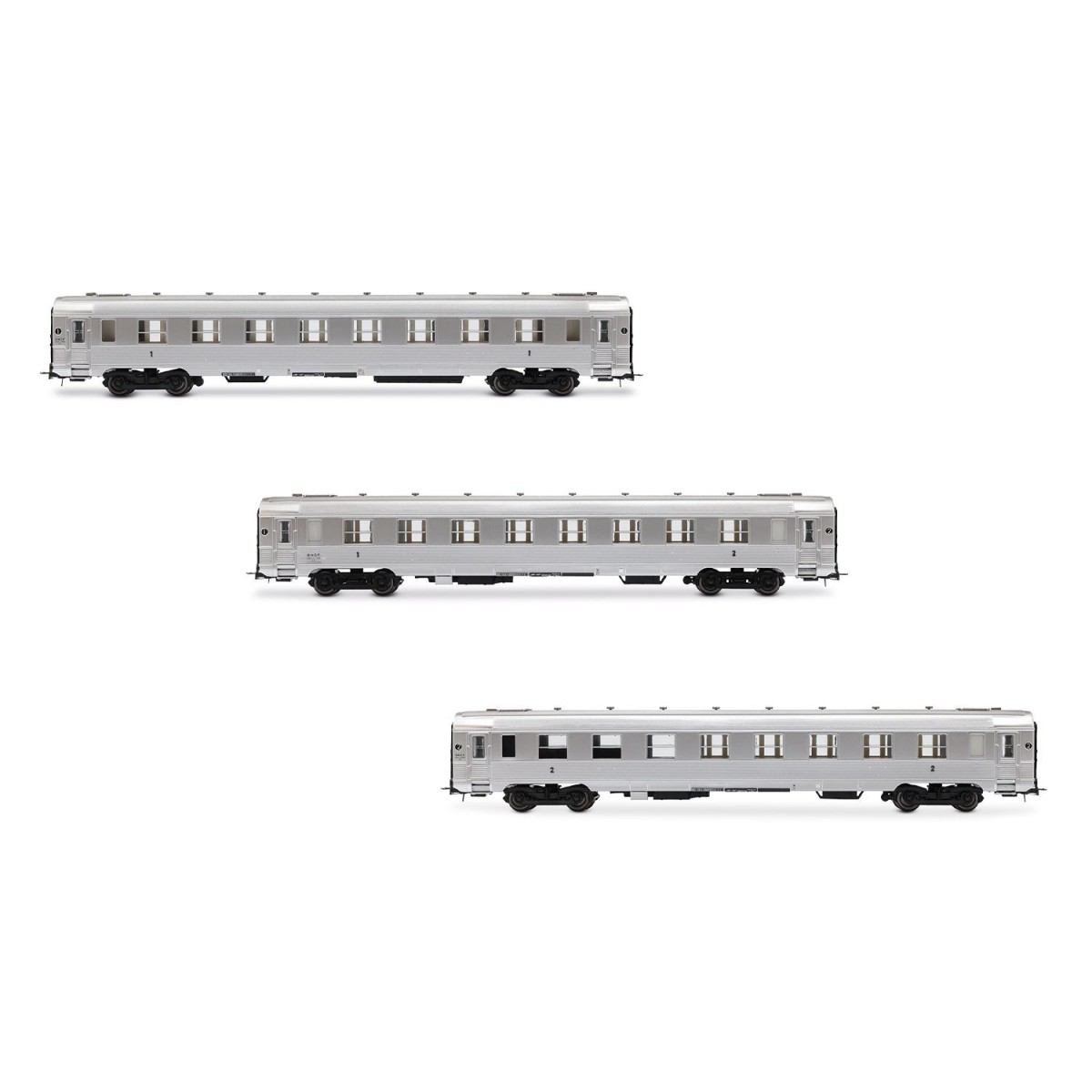 Jouef HJ4174 Set of 3 short passenger cars DEV Inox, SNCF, A8 / A3B...