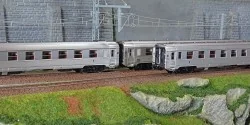 Jouef HJ4174 Set of 3 short passenger cars DEV Inox, SNCF, A8 / A3B...