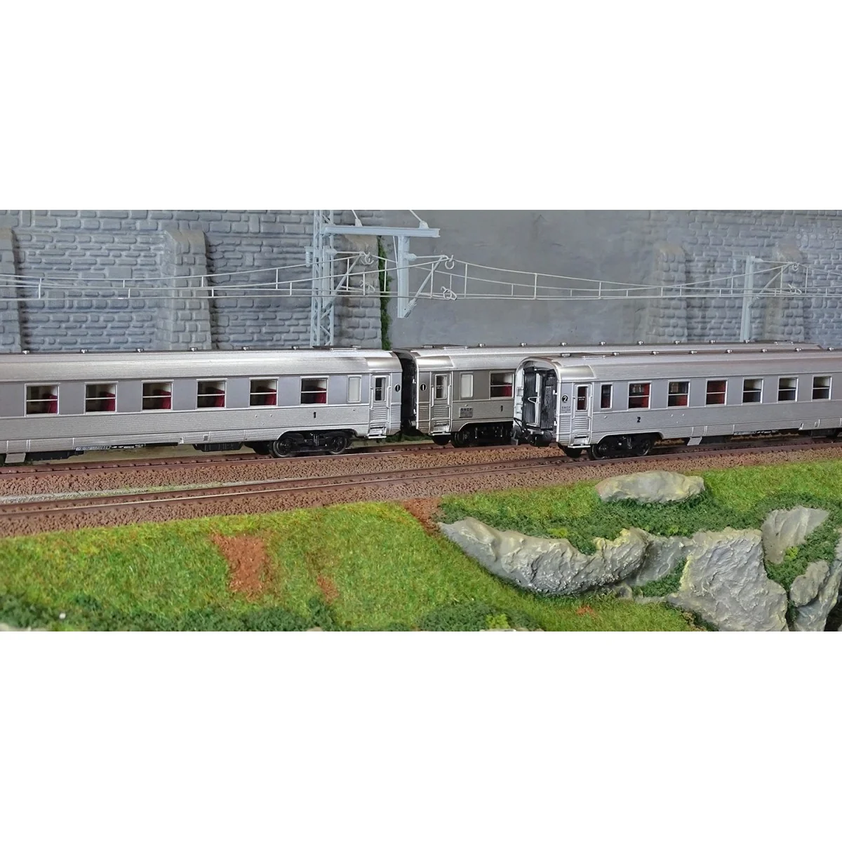 Jouef HJ4174 Set of 3 short passenger cars DEV Inox, SNCF, A8 / A3B...
