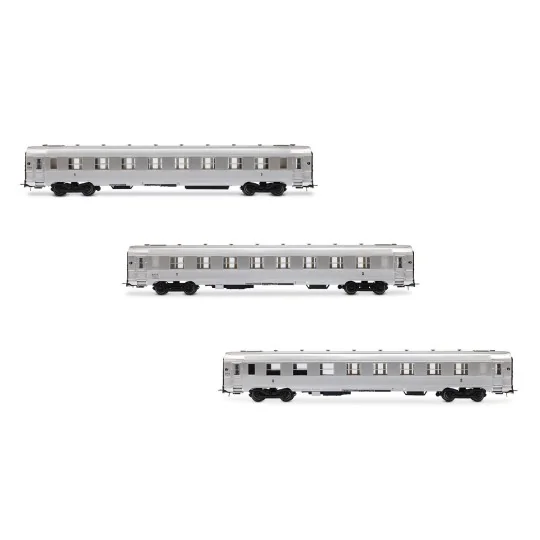 HJ4175-Jouef HJ4175 Set of 3 short passenger cars DEV Inox, SNCF, B8 / B8 / A6D, ep.III