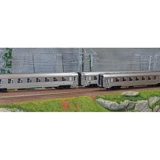 HJ4175-Jouef HJ4175 Set de 3 voitures voyageurs courtes DEV Inox, SNCF, B8 / B8 / A6D, ep.III