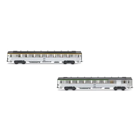 Jouef HJ4176 Set de 2 voitures voyageurs courtes DEV Inox, SNCF, cartouche Corail, A8 / B6D Jouef HJ4176 - 4 HJ4176-Jouef HJ4176 Set de 2 voitures voyageurs courtes DEV Inox, SNCF, cartouche Corail, A8 / B6D