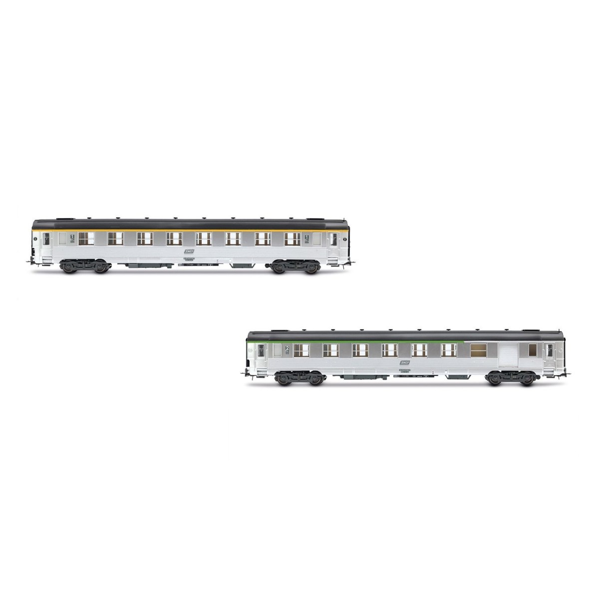 Jouef HJ4176 Set de 2 voitures voyageurs courtes DEV Inox, SNCF, cartouche Corail, A8 / B6D Jouef HJ4176 - 4