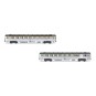 HJ4176-Jouef HJ4176 Set de 2 voitures voyageurs courtes DEV Inox, SNCF, cartouche Corail, A8 / B6D