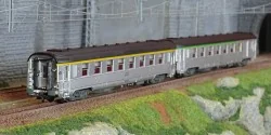 Jouef HJ4176 Set de 2 voitures voyageurs courtes DEV Inox, SNCF, cartouche Corail, A8 / B6D Jouef HJ4176 - 1