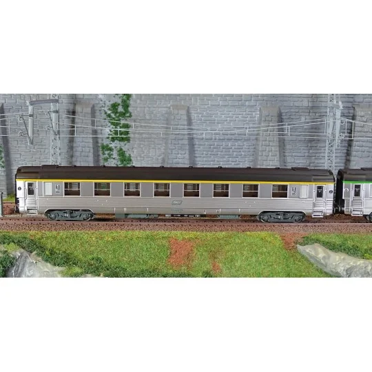 HJ4176-Jouef HJ4176 Set de 2 voitures voyageurs courtes DEV Inox, SNCF, cartouche Corail, A8 / B6D
