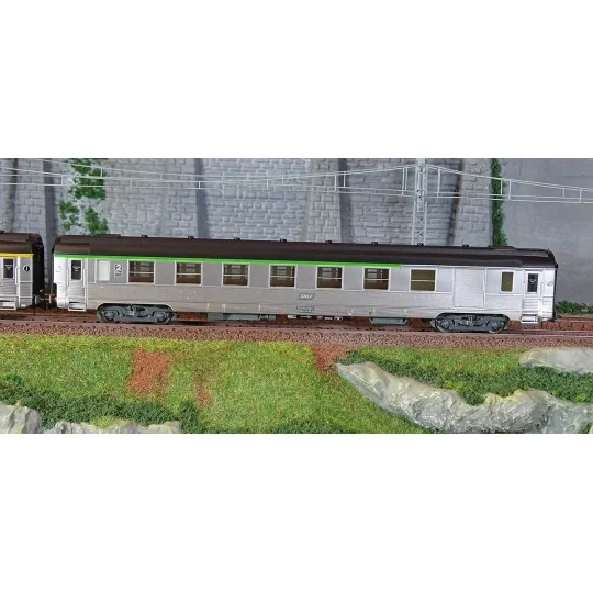 HJ4176-Jouef HJ4176 Set of 2 short passenger cars DEV Inox, SNCF, Corail cartridge, A8 / B6D