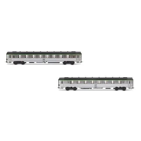 HJ4177-Jouef HJ4177 Set of 2 short passenger cars DEV Inox, SNCF, Corail cartridge, B8 / B8