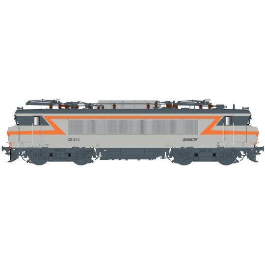 Lsm_11107S-Ls Models 11107S Locomotive électrique BB 22344 SNCF, gris béton/orange, logo Nouille, Marseille, Digitale sonore