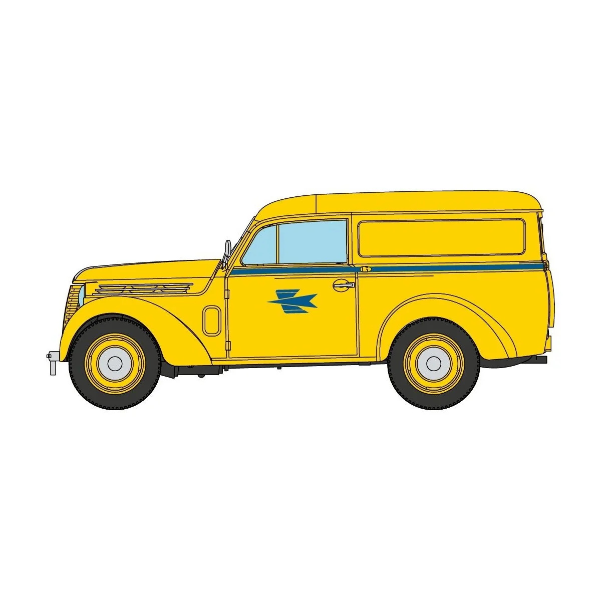 Ree Modeles CB169 Renault JUVAQUATRE Van, Post Office, Yellow - CB-169