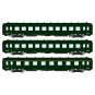 VB-389-Ree Modeles VB389 Set of 3 short DEV AO passenger cars, SNCF, B10 U52 / A8, green 306, ep.III