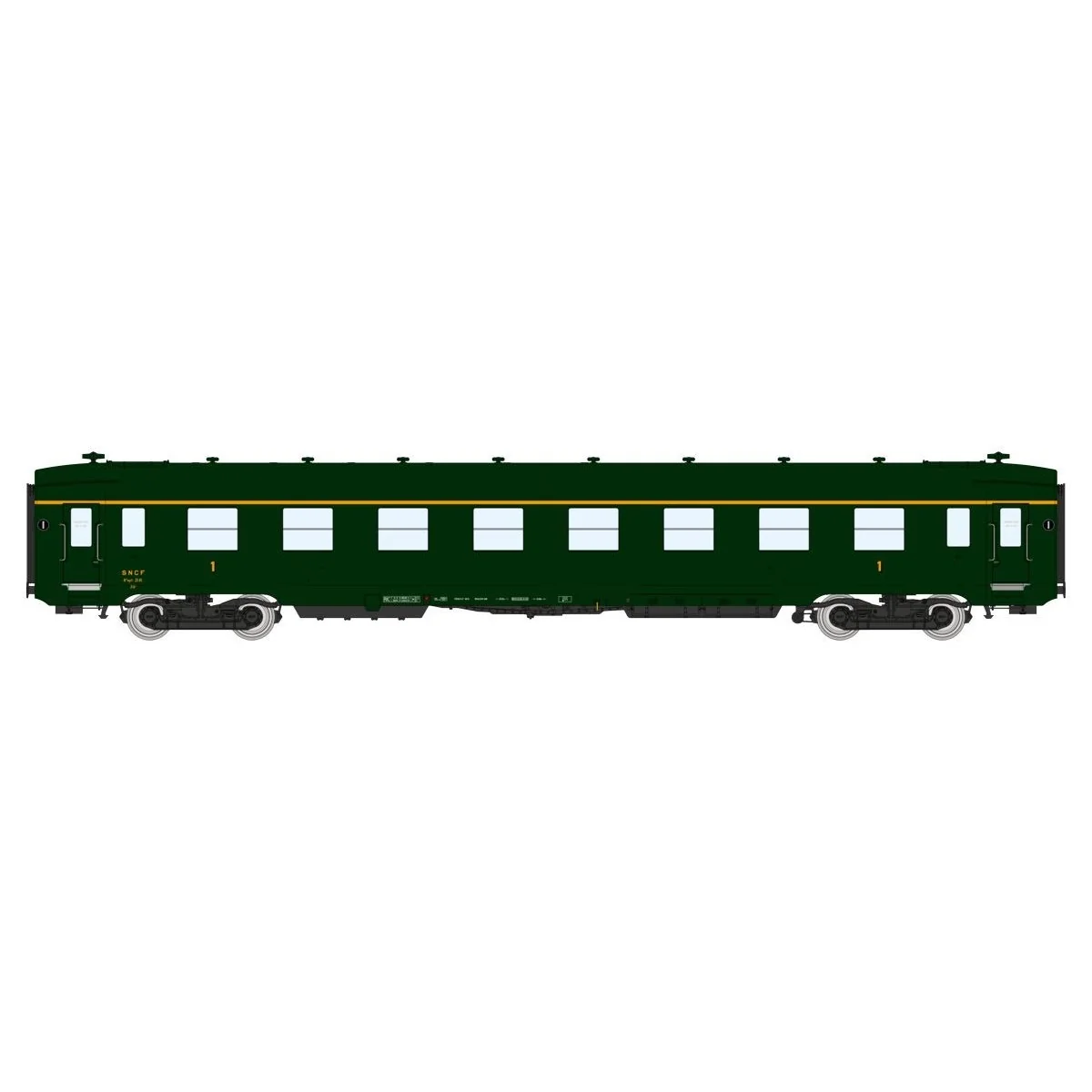 Ree Modeles VB391 Short DEV AO passenger car, SNCF, A8 U53, green 3...