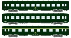 Ree Modeles VB392 Set of 3 short DEV AO passenger cars, SNCF, B10 U...