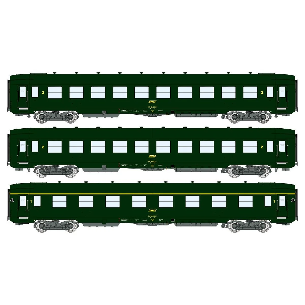 Ree Modeles VB392 Set of 3 short DEV AO passenger cars, SNCF, B10 U...