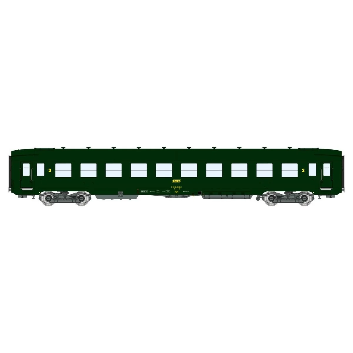 Ree Modeles VB393 Voiture voyageurs DEV AO courte, SNCF, B10 U52, vert 301, ep.IV Ree Modeles VB-393 - 3
