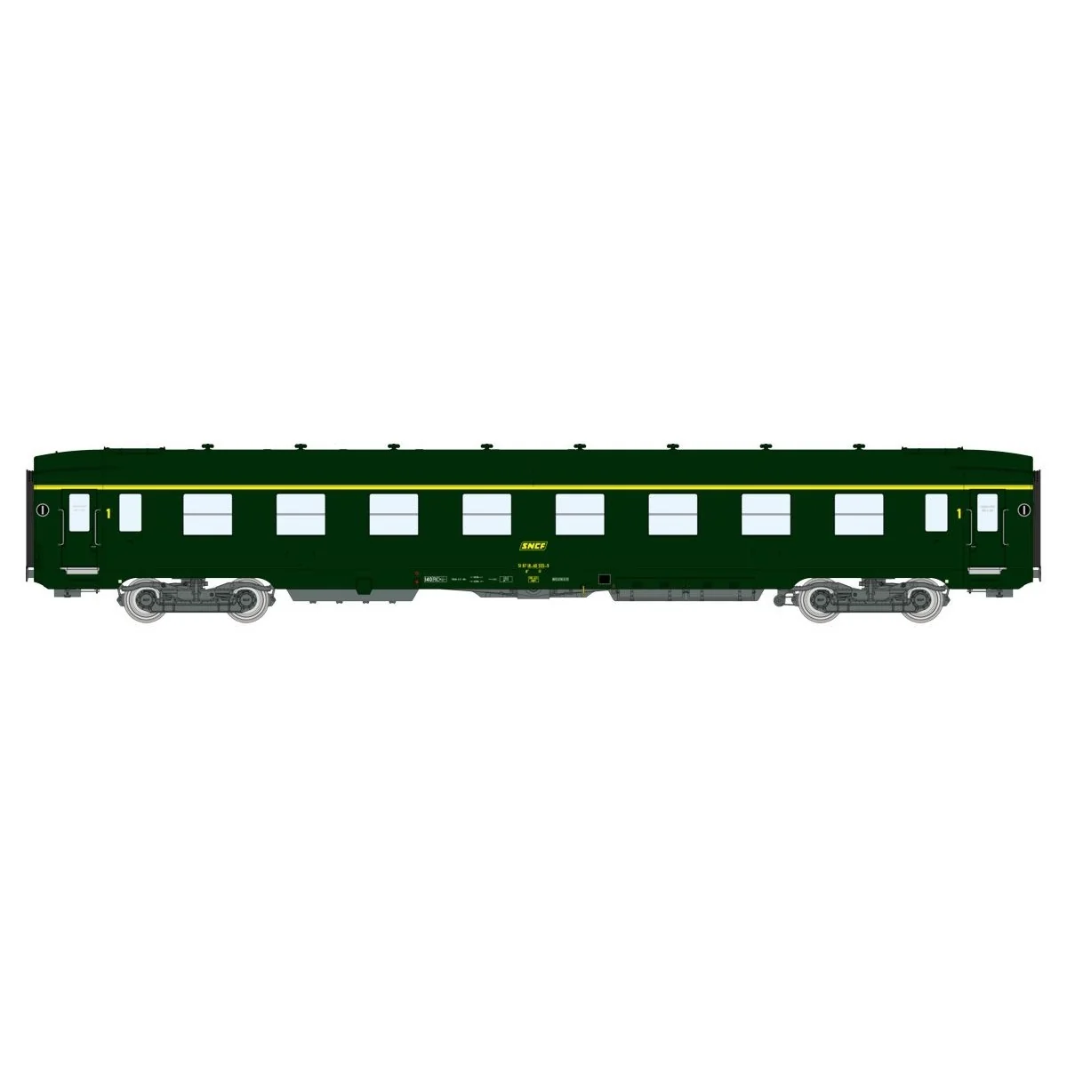 Ree Modeles VB394 Short DEV AO passenger car, SNCF, A8 U53, green 3...