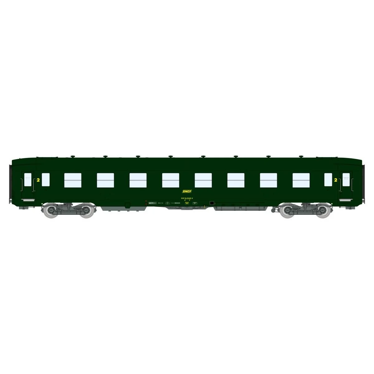 Ree Modeles VB395 Voiture voyageurs DEV AO courte, SNCF, B8 ex-A8 U53, vert 301, ep.IV Ree Modeles VB-395 - 3