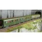 Ree Modeles VB396 Set de 3 voitures voyageurs DEV AO courtes, SNCF, A7x ex B8 / 2x B8 ex-A8, vert 302, ep.IV-V Ree Modeles VB-39 VB-396-Ree Modeles VB396 Set de 3 voitures voyageurs DEV AO courtes, SNCF, A7x ex B8 / 2x B8 ex-A8, vert 302, ep.IV-V