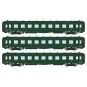 Ree Modeles VB399 Set of 3 DEV AO Sleeping Cars, SNCF, B9c9 myfi, G... VB-399-Ree Modeles VB399 Set of 3 DEV AO Sleeping Cars, SNCF, B9c9 myfi, Green 306, Era III