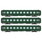 VB-399-Ree Modeles VB399 Set de 3 voitures voyageurs DEV AO Couchettes, SNCF, B9c9 myfi, vert 306, ep.III