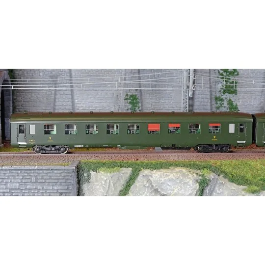 VB-399-Ree Modeles VB399 Set de 3 voitures voyageurs DEV AO Couchettes, SNCF, B9c9 myfi, vert 306, ep.III