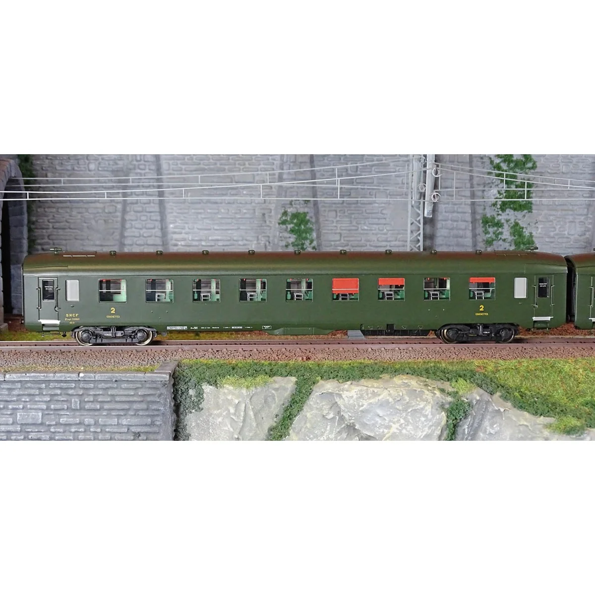 Ree Modeles VB399 Set de 3 voitures voyageurs DEV AO Couchettes, SNCF, B9c9 myfi, vert 306, ep.III Ree Modeles VB-399 - 3
