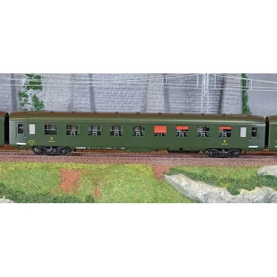 VB-399-Ree Modeles VB399 Set of 3 DEV AO Sleeping Cars, SNCF, B9c9 myfi, Green 306, Era III