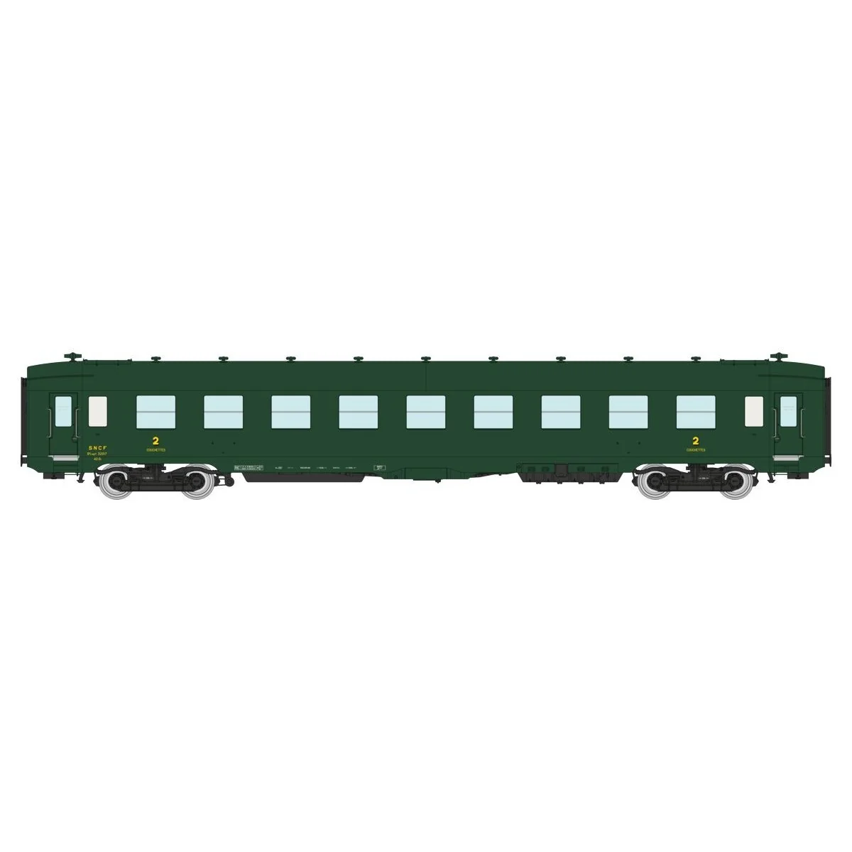 Ree Modeles VB401 Voiture voyageurs DEV AO Couchettes, SNCF, B9c9 myfi, vert 306, ep.III Ree Modeles VB-401 - 3