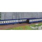 VB-402-Ree Modeles VB402 Set of 3 DEV AO Couchette Passenger Cars, SNCF, B9c9, Blue/Grey, Framed Logo, Era IV-V